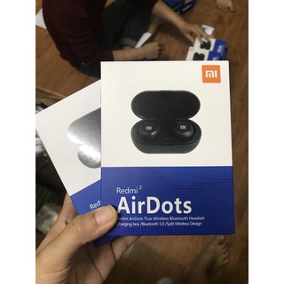 Tai nghe bluetooth airdots redmi2 đen true wireless công nghệ 5.0 kèm đốc sạc ,cảm biến tự động kết nối