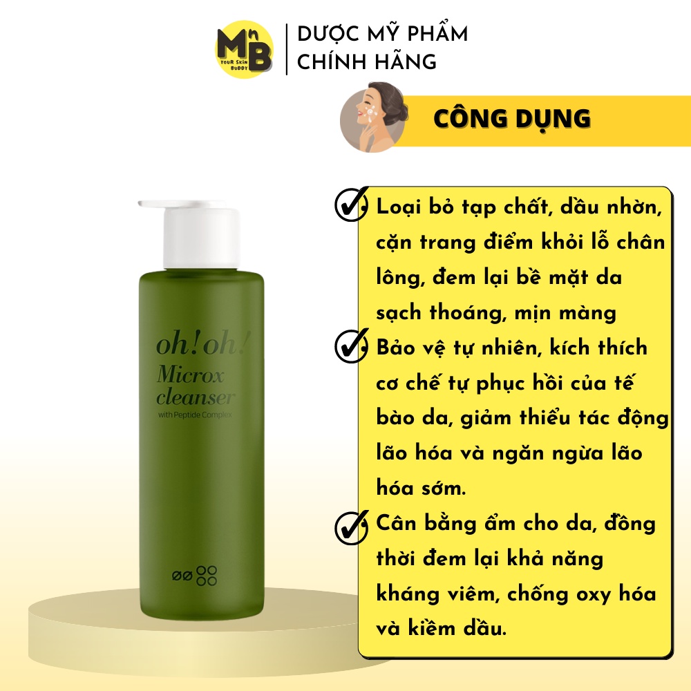 Sữa Rửa Mặt Detox Làm Sạch Sâu Cho Mọi Loại Da oh!oh! Microx Cleanser (with Peptide Complex) (150g)