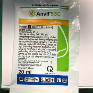 CHẾ PHẨM ANVIL 5SL CHUYÊN TRỪ BỆNH NẤM PHẤN TRẮNG,ĐỐM ĐEN,RỈ SẮT