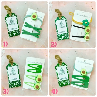 SET CỘT TÓC - KẸP TÓC QUẢ BƠ 3 HOẶC 4 MÓN ẢNH THẬT