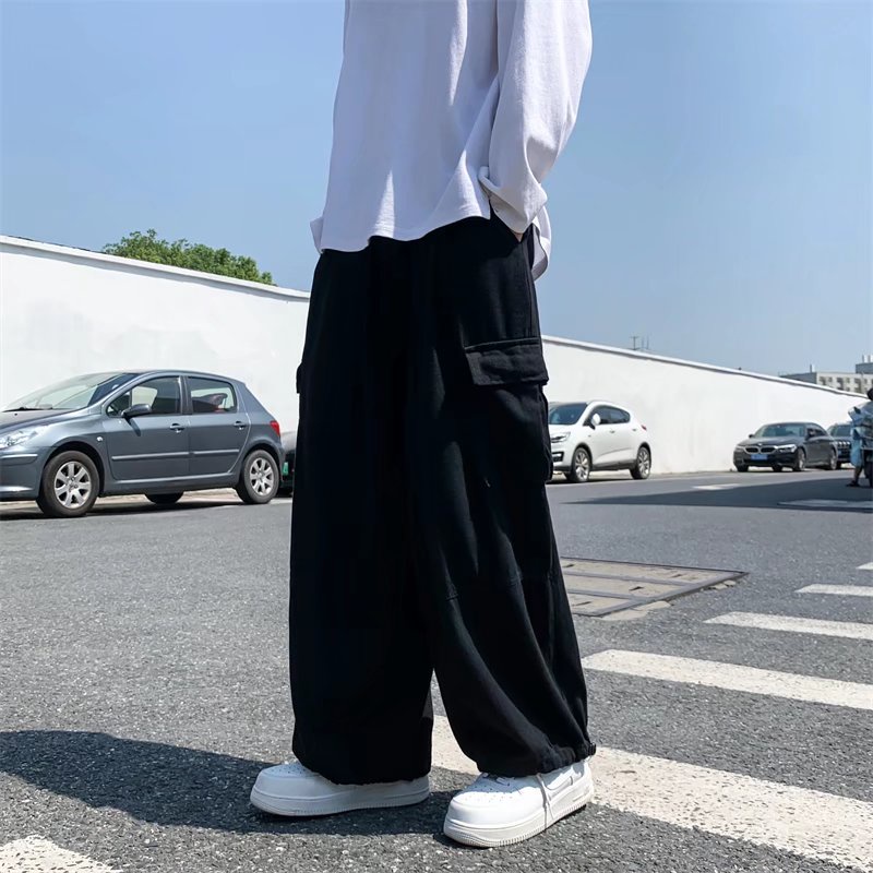 Quần ống rộng phong cách cổ điển thời trang Hàn Quốc dành cho nam và nữ