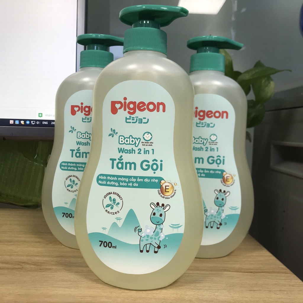 Sữa tắm em bé PIGEON Baby Wash 2in1 Jojoba 700ml 200ml