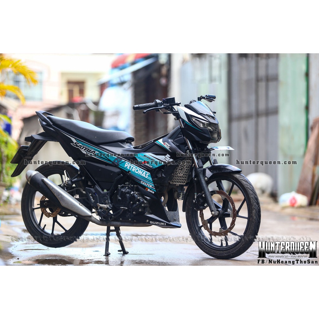 Tem rời Petronas cao cấp dán xe Raider FI màu đen. Decal không bay màu, chủ đền