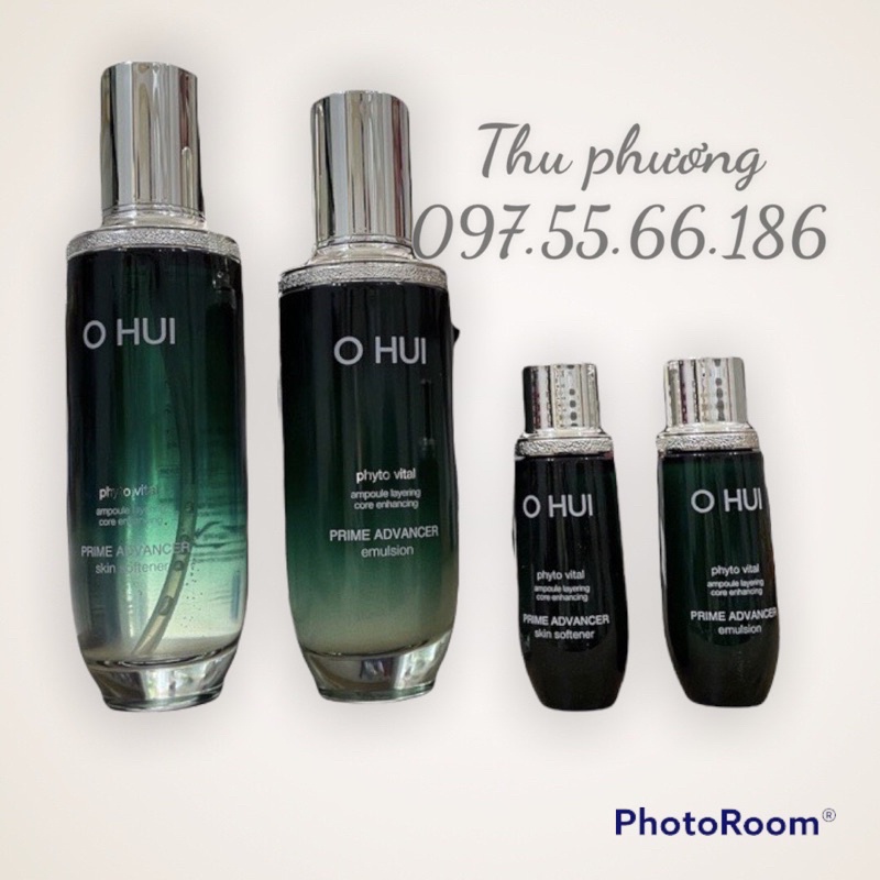 Cặp Nước hoa hồng + Sữa dưỡng chống lão hoá giảm nếp nhăn Ohui Prime Advanced (20ml + 20ml)