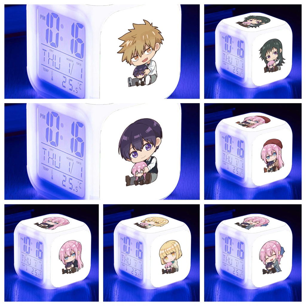 Đồng hồ báo thức để bàn IN HÌNH Shikimori-san Bạn gái tôi không chỉ dễ thương đèn LED đổi màu anime chibi xinh xắn