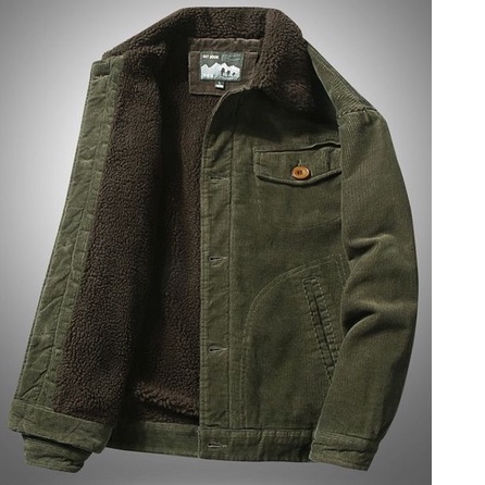 Áo khoác nam đẹp nhung tăm lót lông mùa đông có cổ lông M5