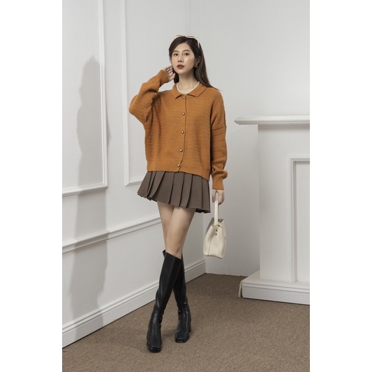 Áo Len Cổ Bẻ Dài Tay, Phom Suông Màu Vintage | BigBuy360 - bigbuy360.vn