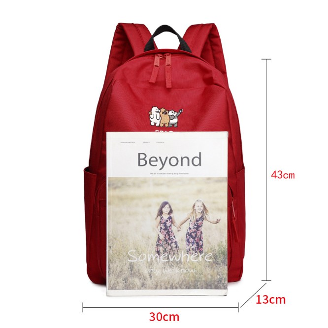 SPAO school backpack with We Bare Bears bear picture in simple and elegant colors