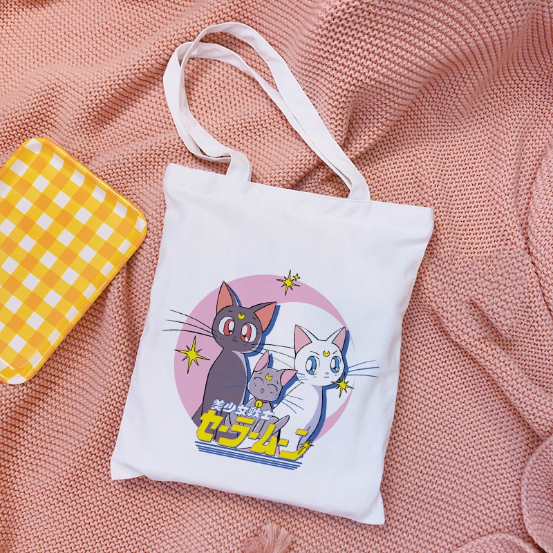 Sailor moon Túi tote Họa Tiết Thủy Thủ Mặt Trăng Hoạt Hình Phong Cách harajuku Cho Nữ
