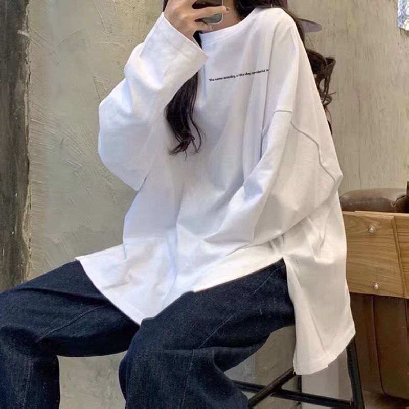 Áo thun dài tay nam nữ, áo phông dài tay unisex form rộng chất cotton dày đẹp in hình chữ xinh | BigBuy360 - bigbuy360.vn