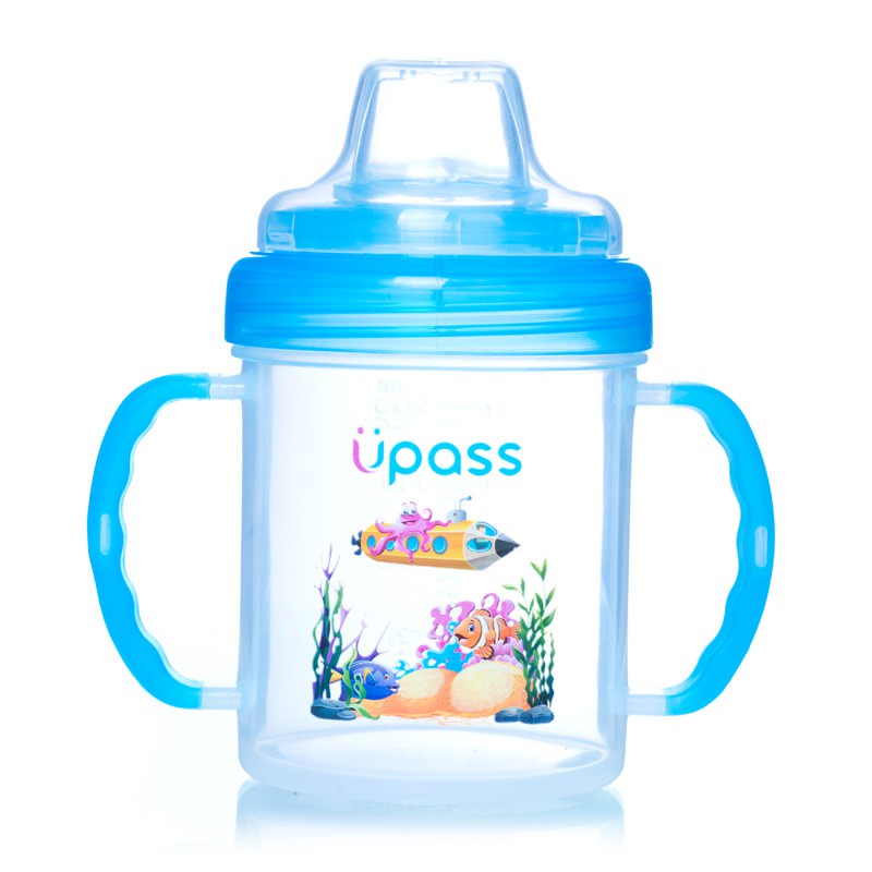 Bình Tập Uống Upass Hai Tay Cầm Đầu Mềm UP0737YH (200 ml)