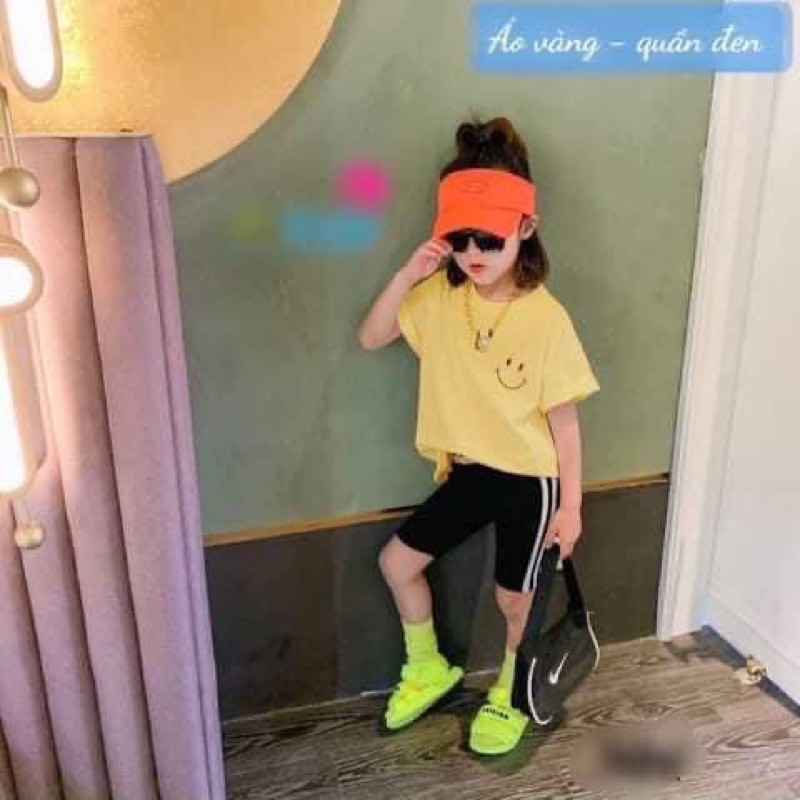 Set bộ áo Smile quần legging bé gái