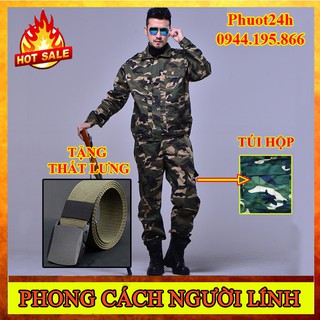 Bộ quần áo lính mỹ us army túi hộp chiến thuật rằn ri