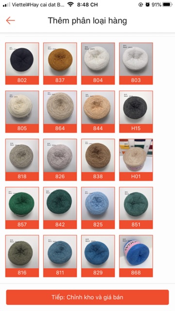 Len WooL yarn cuộn 100gr - bảng màu số 1