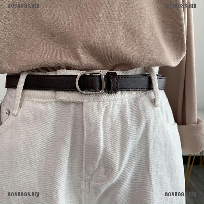 Thắt Lưng Da Bản Nhỏ Phối Khóa Kim Loại Đơn Giản Thời Trang Cho Nữ | BigBuy360 - bigbuy360.vn