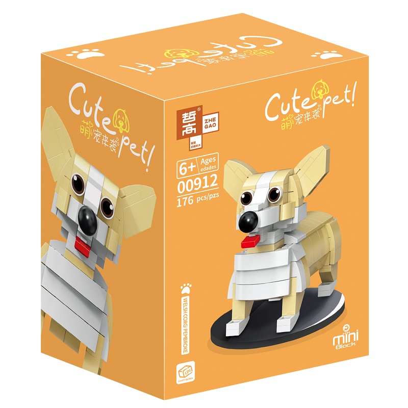 Đồ Chơi Lắp Ráp Mô Hình Chú Chó corgi husky mini Dễ Thương Cho Bé
