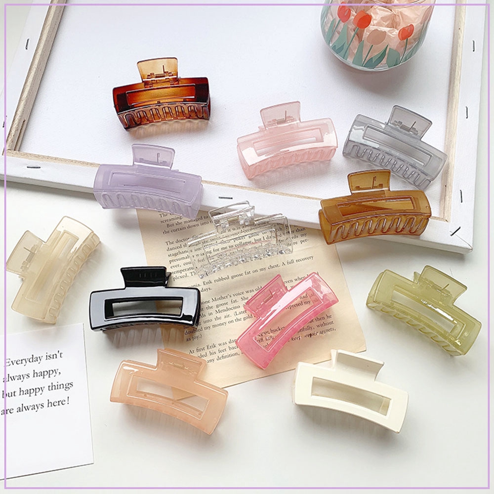 (Hàng Mới Về) Kẹp Tóc Nhựa Màu Trơn Tiện Dụng Khi Tắm