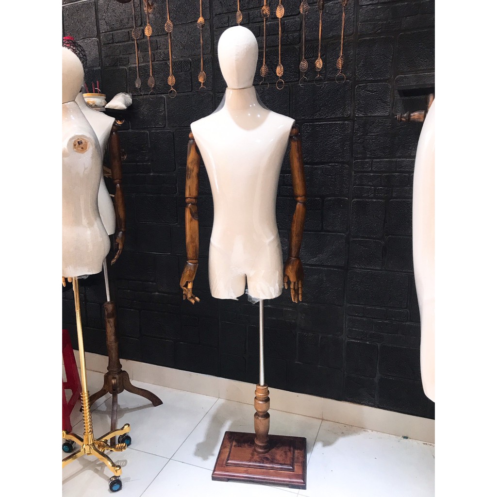 Manocanh Nam Tay Gỗ Thật + Có Đầu Vải