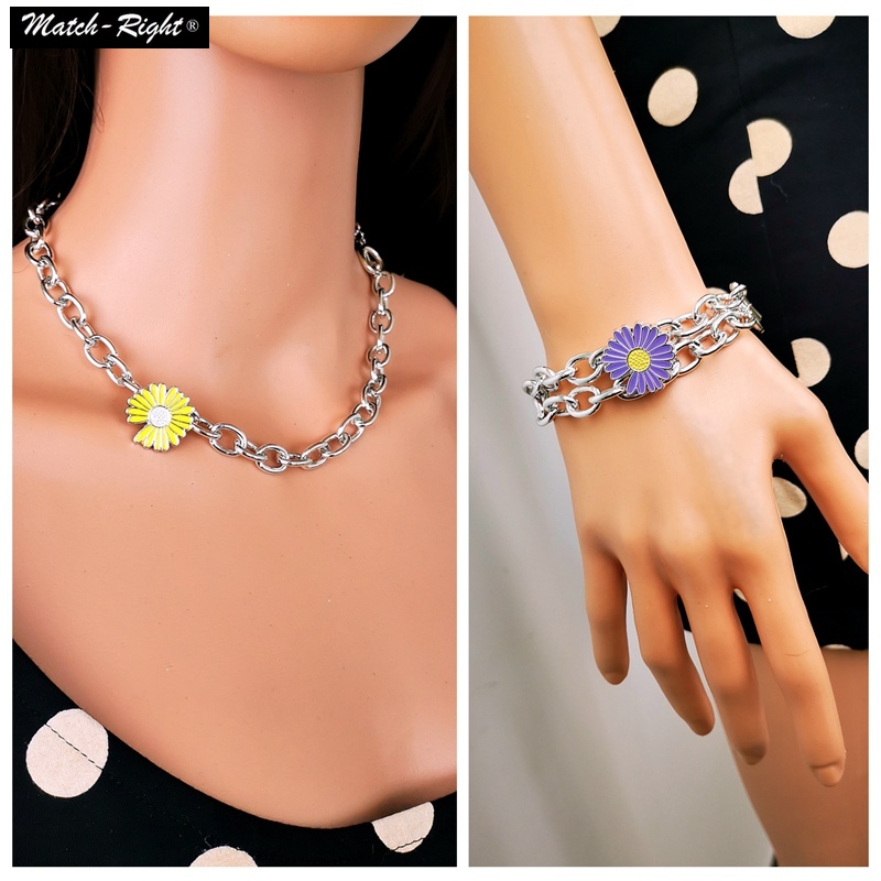 Vòng Cổ Choker Mặt Hoa Cúc 2 Trong 1 # 5040 Thiết Kế Độc Đáo Xinh Xắn