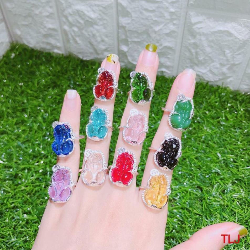 Nhẫn bạc tỳ hưu tài lộc, nhẫn nghê ,  nhiều màu đủ size tay , chiêu tài, hút lộc - bạc kim hưng