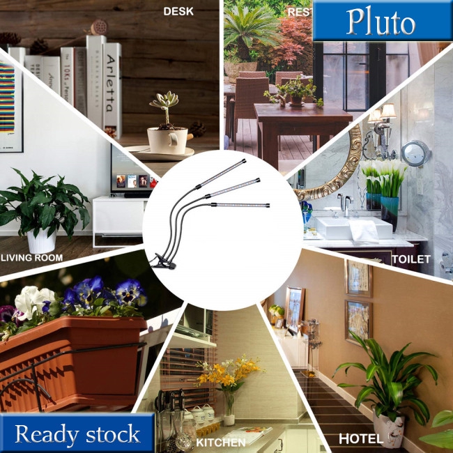 Đèn LED trồng cây USB 5V 27W có 3 đầu với dải xanh đỏ điều chỉnh được