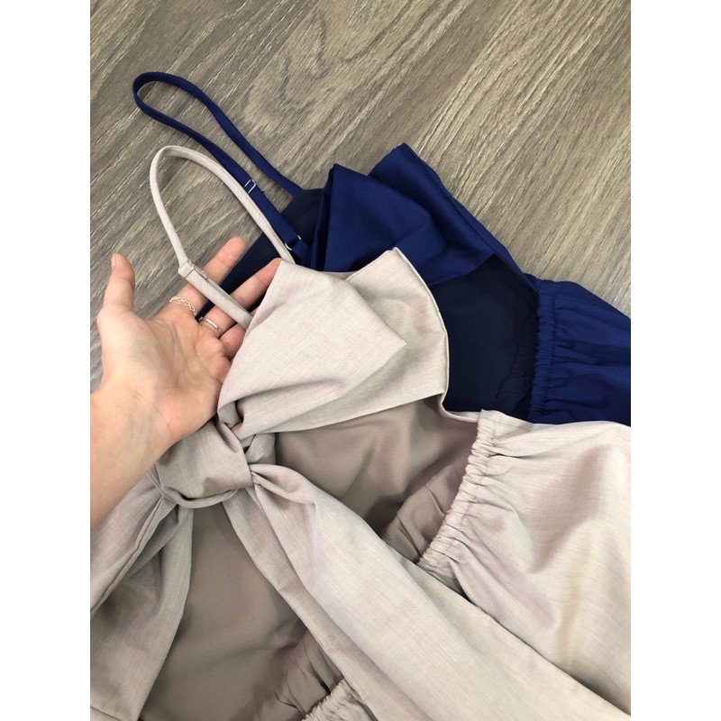 Đầm midi thắt nơ sau Hobbs.