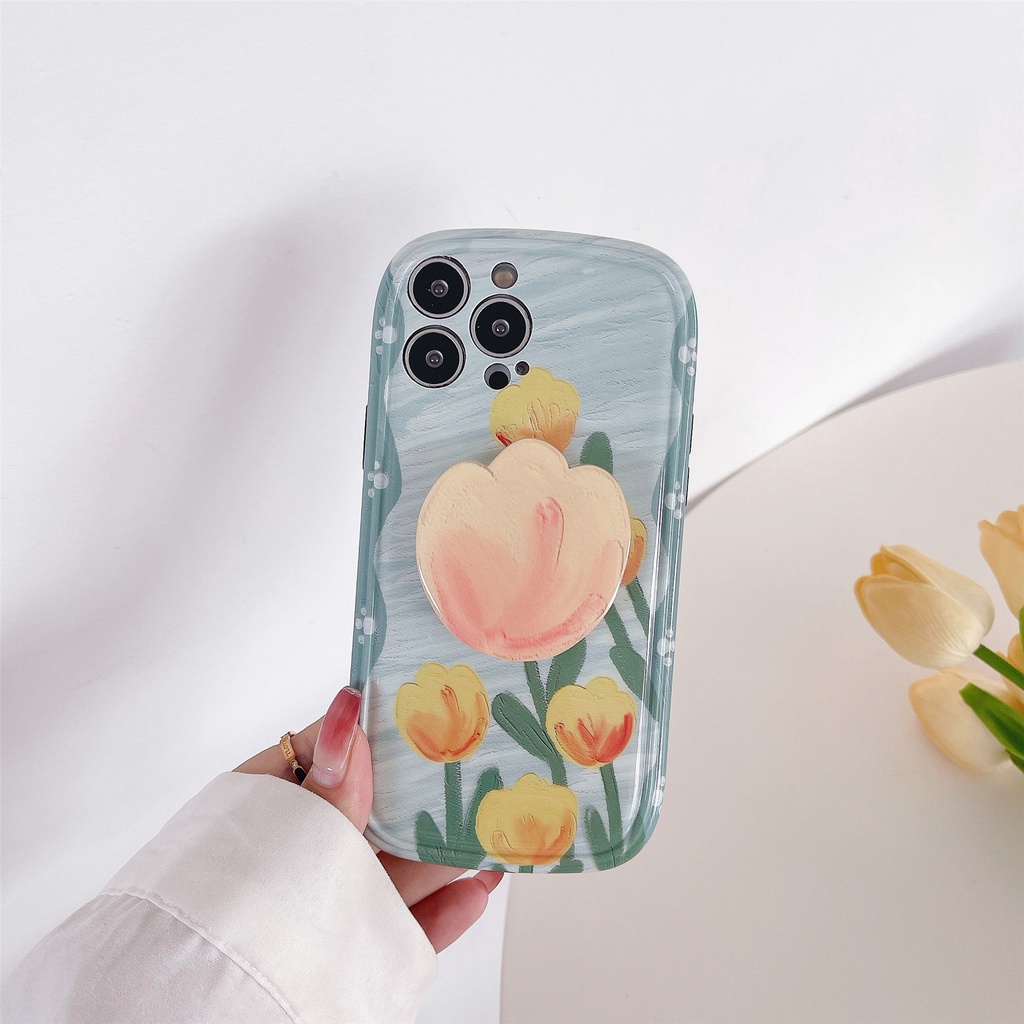 Ốp Điện Thoại Tpu Silicon Mềm Chống Sốc In Hình Hoa Tulip Cho iphone 11 12 13Pro Max XS Max X XS XR