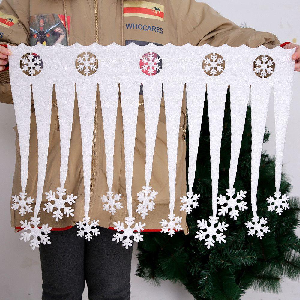 MUVAKO Bộ 2 Miếng Dán Kính Hình Bông Tuyết Ba Chiều Trang Trí Giáng Sinh