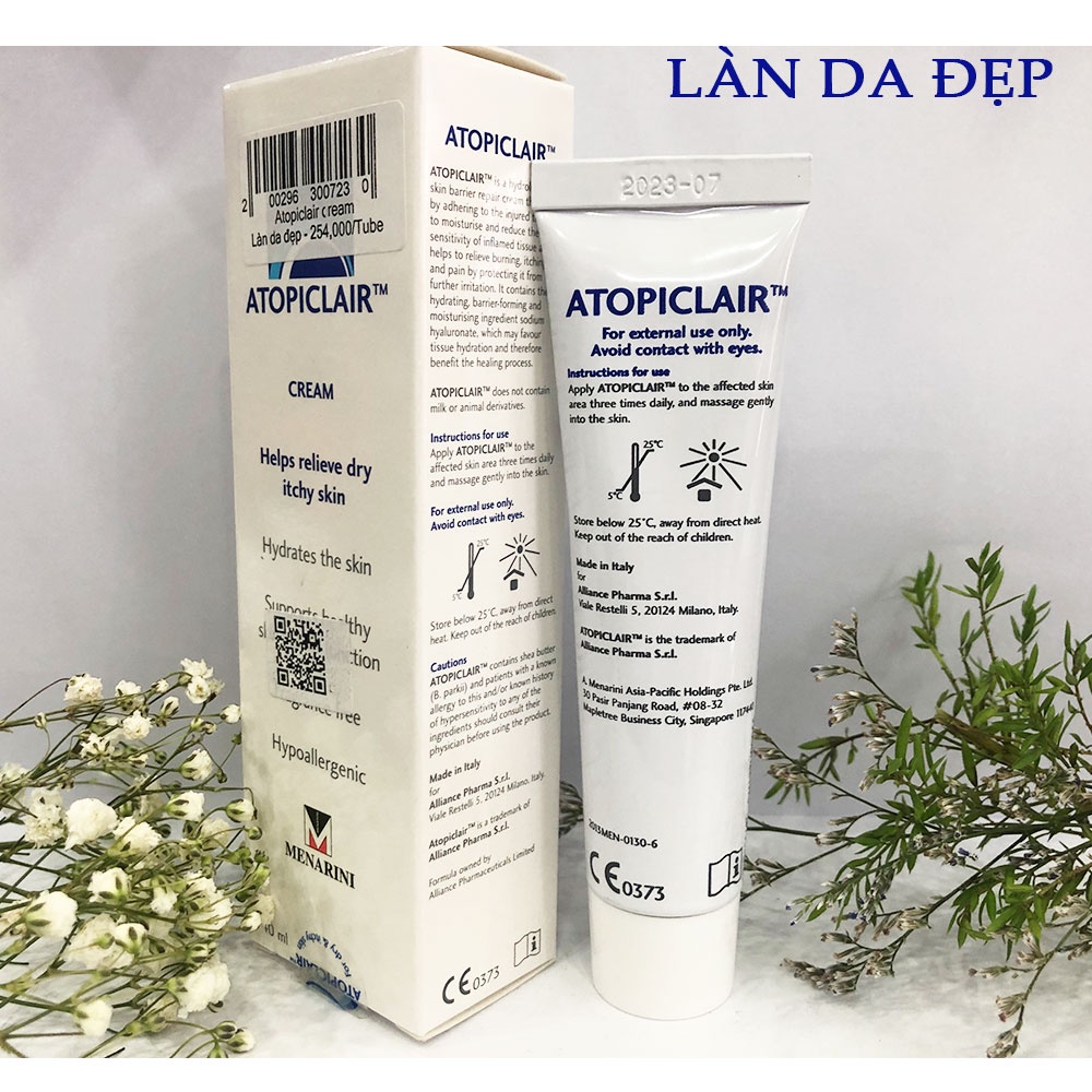 Kem dưỡng ẩm Menarini Atopiclair Cream chăm sóc da phục hồi da cho da nhạy cảm 40ml