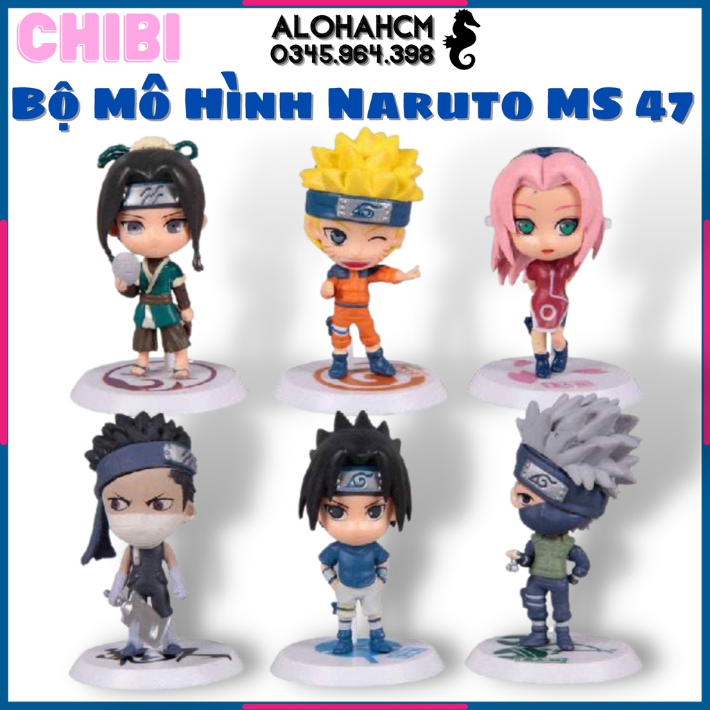 Bộ Mô Hình CHIBI MS 47 Naruto Và 5 Người Bạn (Sasuke, Sakura, Kakashi, Shikamaru, Ino), Đồ Chơi Lắp Rắp (6cm)