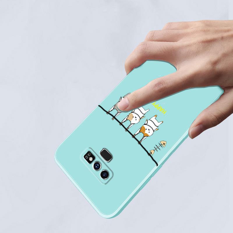 Ốp lưng SAMSUNG note 9 Ốp Điện Thoại Silicon Mềm Mịn In Hình Mèo Cho SAMSUNG note 9 LSMM01 viền vuông cute