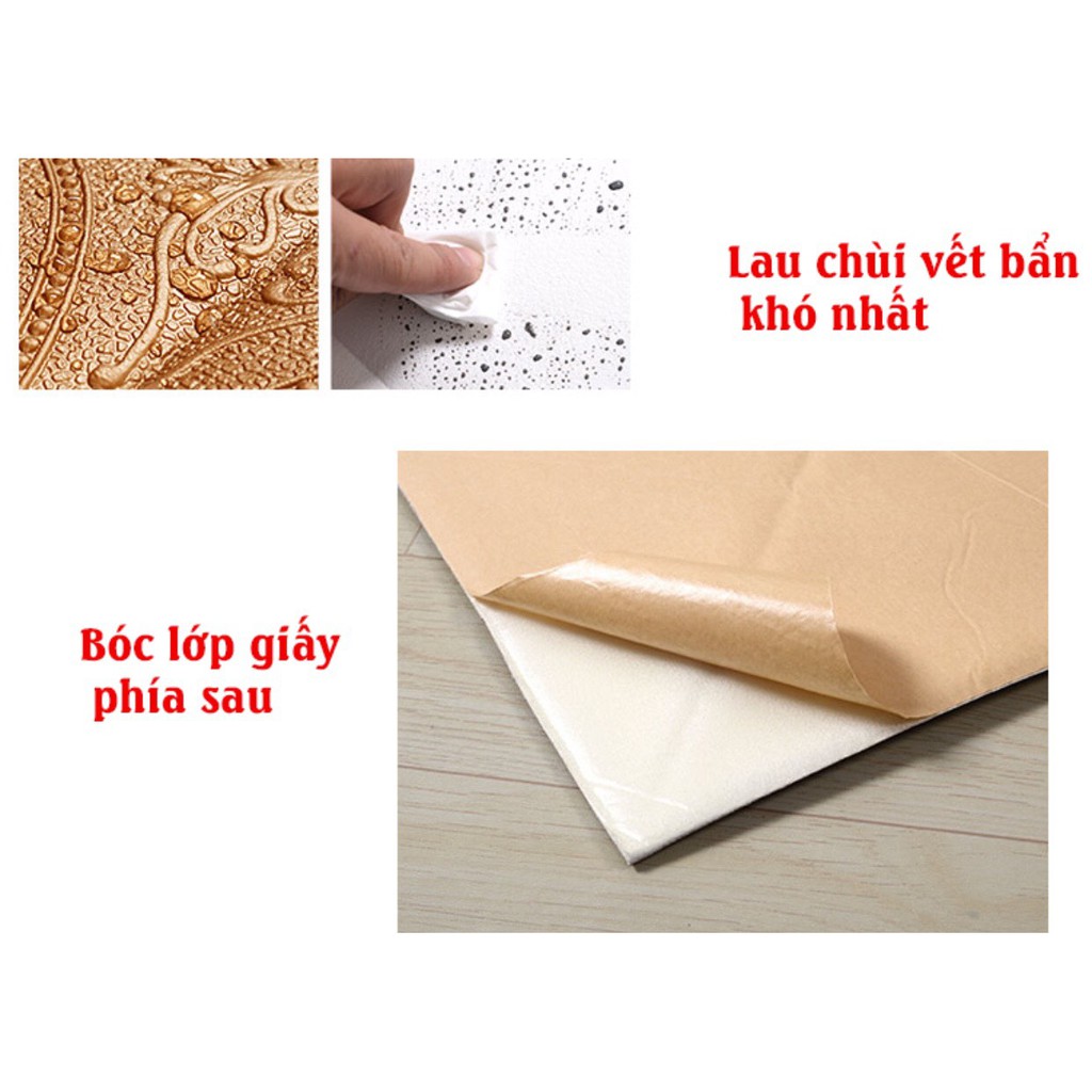 [Mã LIFEHLDEC giảm 10% đơn 99k] Xốp Dán Chân Tường 3D Kích Thước Lớn 70x90 cm, Hàng Loại 1 Cao Cấp