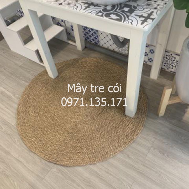 Thảm cói trang trí, chụp ảnh mẫu tròn trơn size 40/50/60/80/90/1m TC
