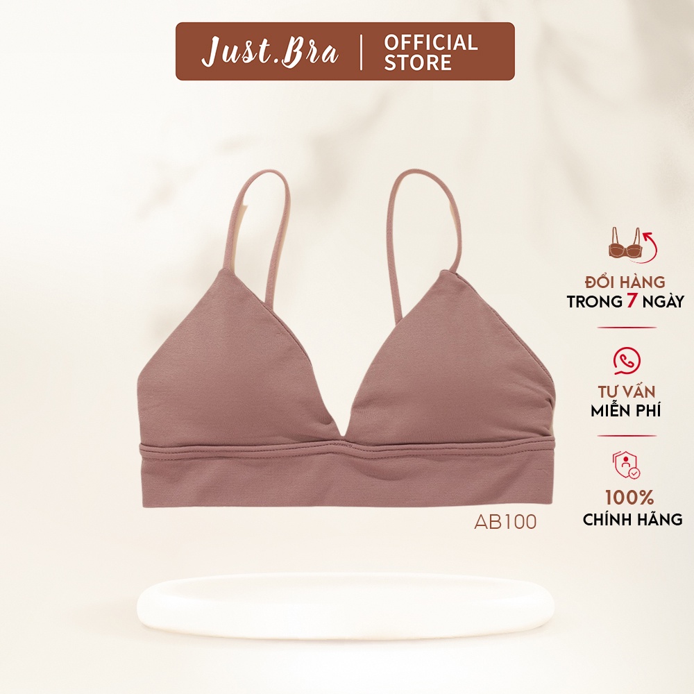 Áo ngực không gọng dây mảnh Just Bra mút mỏng chất liệu mềm mại AB100