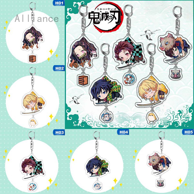 Alliance Móc khoá nhựa acrylic hình nhân vật phim Kimetsu No Yaiba Thanh gươm diệt quỷ 2020