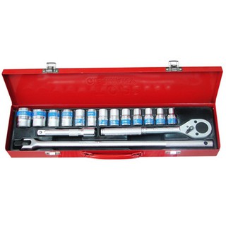 Bộ tuýp bộ khẩu vặn mở siết ốc vít 17 món Đức Lục Giác hệ mét hiệu TOP