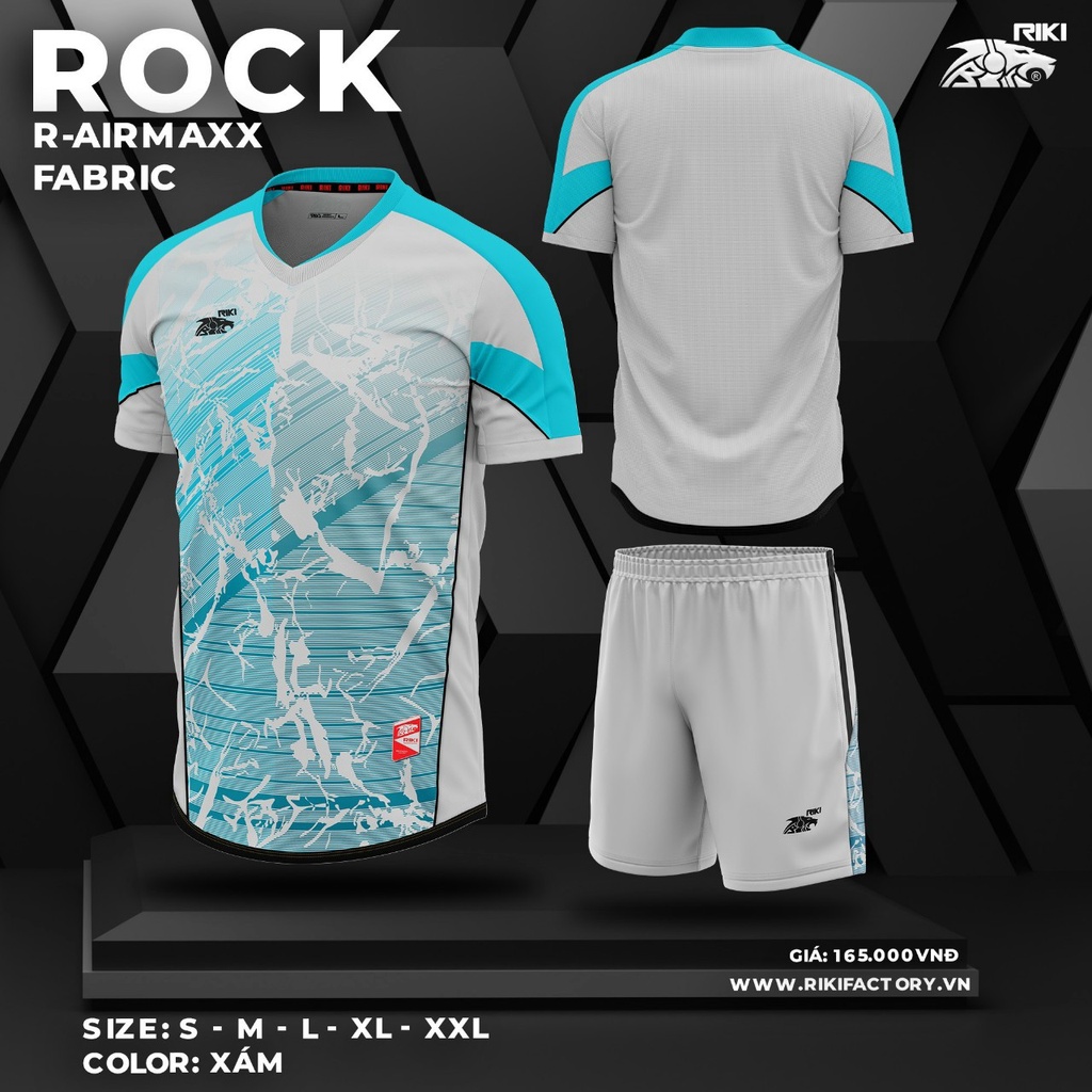 Đồ đá banh không logo riki rock màu xám