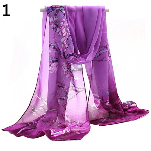 Khăn choàng vải chiffon mềm mịn họa tiết đơn giản cá tính cho nữ