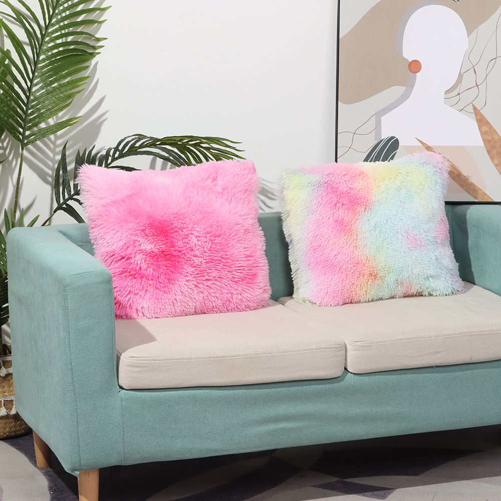 Vỏ gối sofa phủ lông mềm mại màu gradient hiện đại tùy chọn