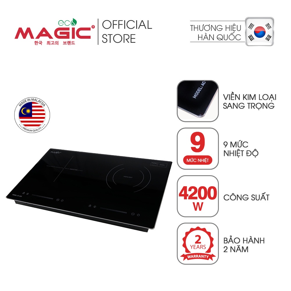 Bếp điện từ đôi kết hợp bếp hồng ngoại Magic Eco AC220 MADE IN MALAYSIA,bảo hành chính hãng 30 tháng