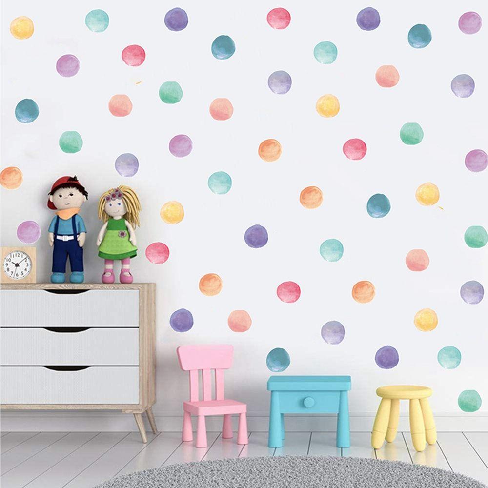 NICKOLAS Sticker Dán Tường Tự Dính Họa Tiết Chấm Tròn Dễ Thương Đa Năng Trang Trí Phòng Trẻ Em