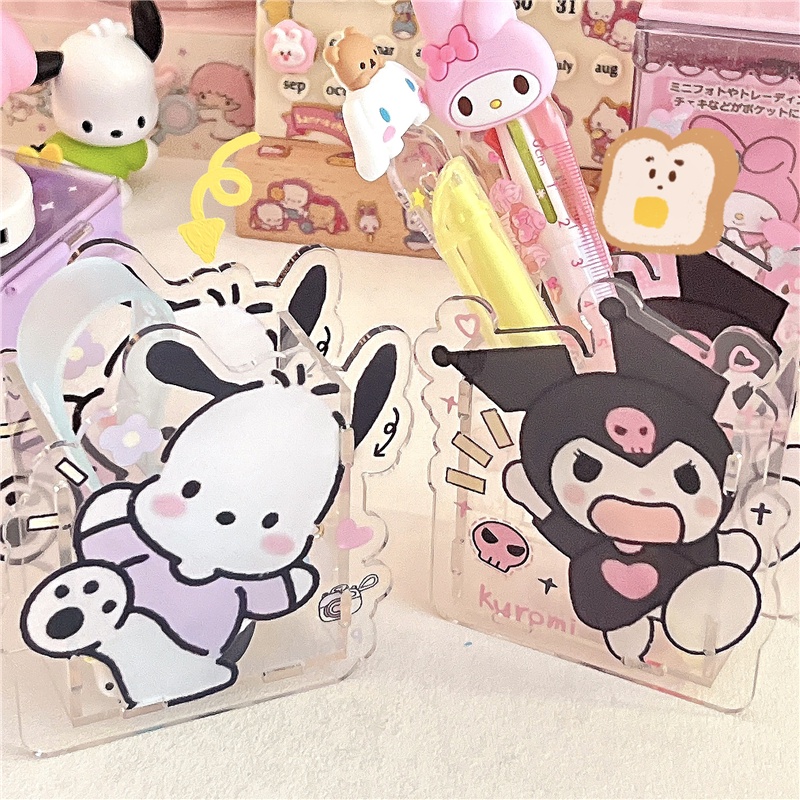 Sanrio Hộp Đựng Bút Bằng Acrylic Trong Suốt Cỡ Lớn Để Bàn Tiện Dụng