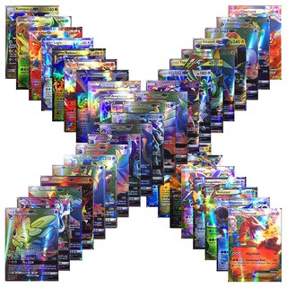 Bộ 100 tấm thẻ trò chơi Pokemon TCG Mega EX GX cho trẻ em