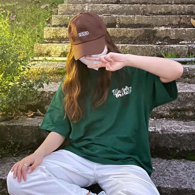 Áo Thun Tay Lỡ Nam Nữ Unisex Áo Phông Form Rộng Màu Xanh Cổ Vịt Xanh Lá Under Broken Vải Cotton Mềm Mịn Thoáng Mát