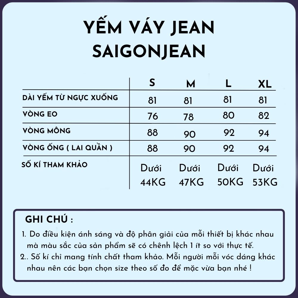 Yếm váy jean nữ SAIGONJEAN Ullzang form dài có nắp YJ011 - Yếm bò phong cách hàn quốc