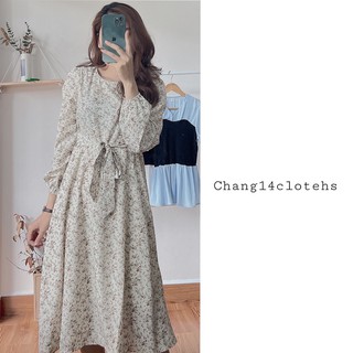 váy hoa nhí dây cột eo