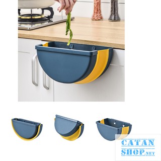 Thùng rác, giỏ rác TRÒN đa năng gấp gọn treo kẹp tủ bếp nhựa dẻo siêu bền cho căn nhà bạn (màu ngẫu nhiên)