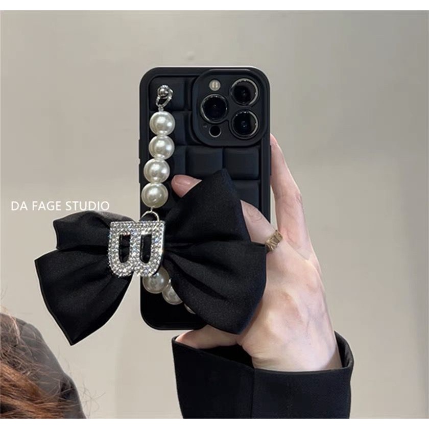 Ốp Điện Thoại Chống Rơi Hình Nơ Đính Đá Cho Iphone x / xs / se / xr / 11 / 12 / 13 / pro / max