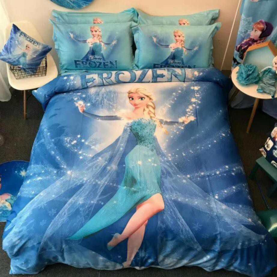 [ Hàng nhập cao cấp ]Bộ ga giường disney cotton cao cấp lụa công chúa Elsa Frozen