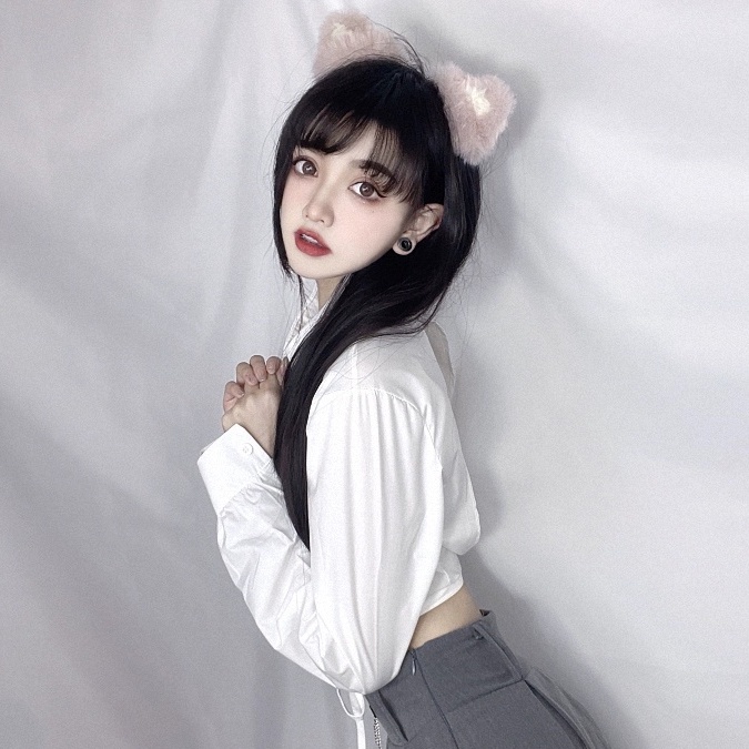 Áo sơ mi croptop nữ dài tay HAGA khoét rúm cầu ngực xẻ hở lưng cột nơ SMBL29